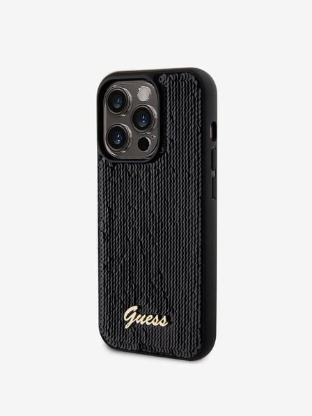 Guess Guess Sequin Script Logo Zadní Kryt pro iPhone 14 Pro Black