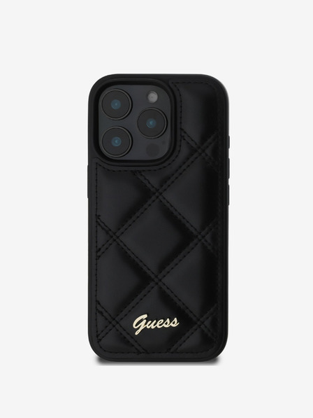 Guess Guess PU Leather Quilted Zadní Kryt pro iPhone 16 Pro Black