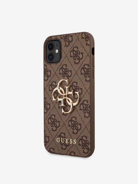Guess Guess PU 4G Metal Logo Zadní Kryt pro iPhone 11 Brown