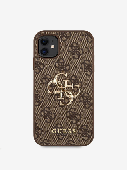 Guess Guess PU 4G Metal Logo Zadní Kryt pro iPhone 11 Brown