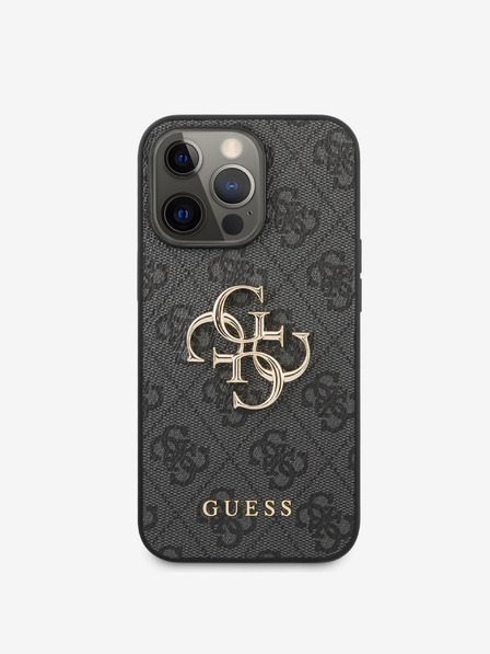 Guess Guess PU 4G Metal Logo Zadní Kryt pro iPhone 13 Pro Max Grey