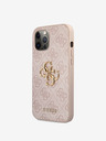 Guess Guess PU 4G Metal Logo Zadní Kryt pro iPhone 12 Pro Max Pink