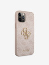 Guess Guess PU 4G Metal Logo Zadní Kryt pro iPhone 12 Pro Max Pink