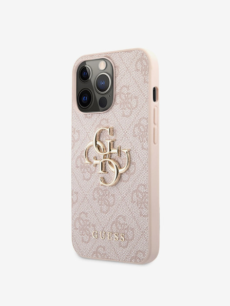 Guess Guess PU 4G Metal Logo Zadní Kryt pro iPhone 13 Pro Max Pink