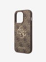 Guess Guess PU 4G Metal Logo Zadní Kryt pro iPhone 15 Pro Brown
