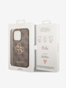 Guess Guess PU 4G Metal Logo Zadní Kryt pro iPhone 15 Pro Brown