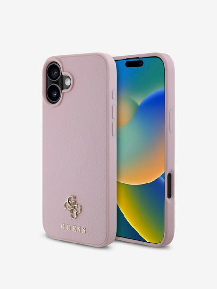 Guess Guess PU Grained 4G Small Metal Logo MagSafe Zadní Kryt pro iPhone 16 Pink
