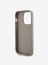 Guess Guess PU Perforated 4G Glitter Metal Logo Zadní Kryt pro iPhone 15 Pro Gold