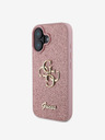 Guess Guess PU Fixed Glitter 4G Metal Logo Zadní Kryt pro iPhone 16 Pink