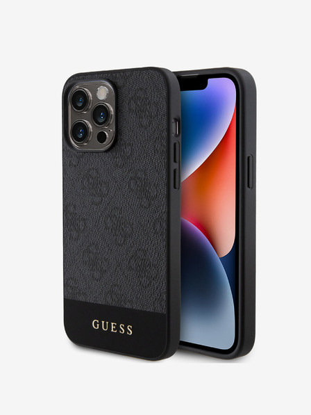 Guess Guess PU 4G Stripe MagSafe Zadní Kryt pro iPhone 15 Pro Max Black