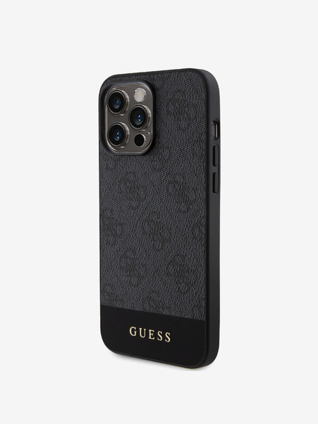 Guess Guess PU 4G Stripe MagSafe Zadní Kryt pro iPhone 15 Pro Max Black