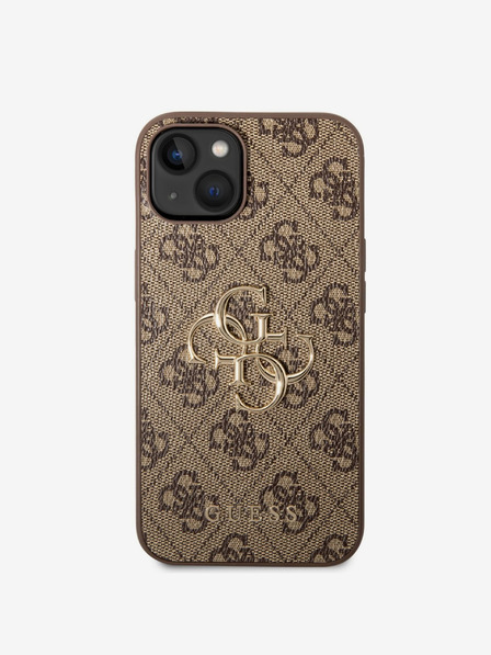 Guess Guess PU 4G Metal Logo Zadní Kryt pro iPhone 14 Brown