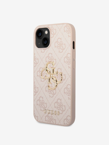 Guess Guess PU 4G Metal Logo Zadní Kryt pro iPhone 14 Pink