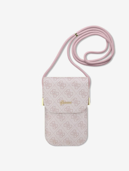 Guess Guess PU 4G Metal Logo Script Taška na Telefon Pink