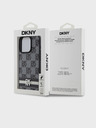 DKNY PU Leather Checkered Pattern and Stripe Zadní Kryt pro iPhone 12/12 Pro Black DKNY