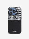 DKNY PU Leather Repeat Pattern Card Pocket Zadní Kryt pro iPhone 14 Pro Black DKNY