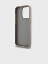 DKNY PU Leather Repeat Pattern Tonal Stripe Zadní Kryt pro iPhone 14 Pro Max Beige DKNY