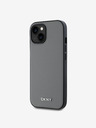 DKNY PU Leather Silver Metal Logo Magsafe Zadní Kryt pro iPhone 13 Grey DKNY