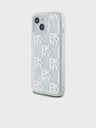 DKNY Liquid Glitter Checkered Pattern Zadní Kryt pro iPhone 15 Transparent DKNY