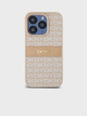DKNY PU Leather Repeat Pattern Tonal Stripe Zadní Kryt pro iPhone 14 Pro Max Pink DKNY