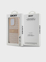 DKNY PU Leather Repeat Pattern Tonal Stripe Zadní Kryt pro iPhone 14 Pro Max Pink DKNY