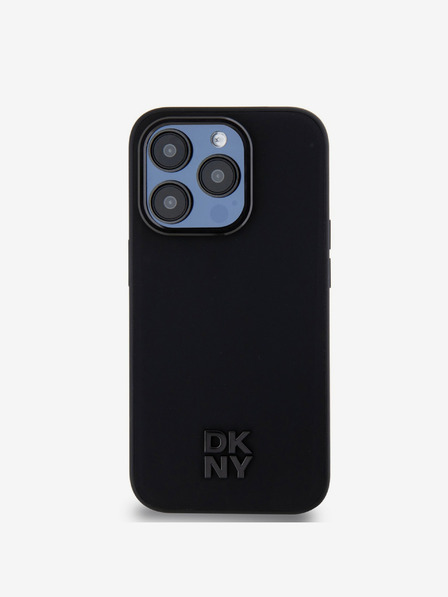 DKNY PU Leather Stack Logo Magsafe Zadní Kryt pro iPhone 14 Pro Max Black DKNY