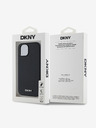 DKNY PU Leather Silver Metal Logo Magsafe Zadní Kryt pro iPhone 13 Black DKNY