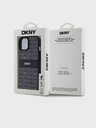 DKNY PU Leather Repeat Pattern Tonal Stripe Zadní Kryt pro iPhone 15 Black DKNY