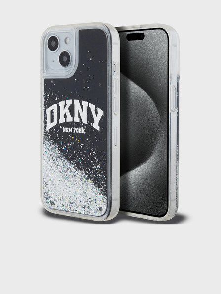 DKNY Liquid Glitter Arch Logo Zadní Kryt pro iPhone 11 Black DKNY