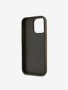 DKNY PU Leather Stack Logo Wrist Strap Zadní Kryt pro iPhone 15 Pro Brown DKNY