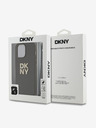 DKNY PU Leather Stack Logo Wrist Strap Zadní Kryt pro iPhone 15 Pro Brown DKNY
