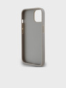 DKNY PU Leather Checkered Pattern and Stripe Zadní Kryt pro iPhone 15 Beige DKNY