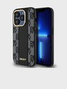 DKNY PU Leather Checkered Pattern Magsafe Zadní Kryt pro iPhone 15 Pro Black DKNY