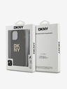 DKNY PU Leather Stack Logo Wrist Strap Zadní Kryt pro iPhone 14 Pro Max Brown DKNY