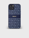 DKNY PU Leather Repeat Pattern Tonal Stripe Zadní Kryt pro iPhone 14 Blue DKNY