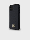 DKNY PU Leather Repeat Pattern Stack Logo Magsafe Zadní Kryt pro iPhone 11 Black DKNY