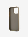 DKNY PU Leather Stack Logo Wrist Strap Zadní Kryt pro iPhone 14 Pro Max Beige DKNY