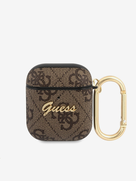 Guess Guess 4G Script PC/PU Pouzdro pro Airpods 1/2 Brown
