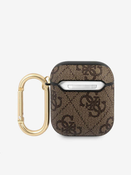 Guess Guess 4G Script PC/PU Pouzdro pro Airpods 1/2 Brown