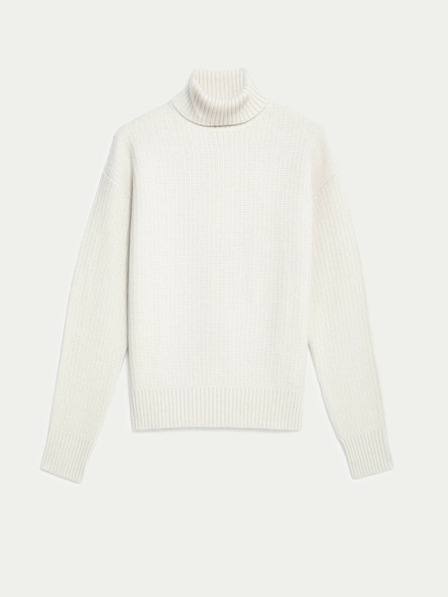 Marks & Spencer Texturovaný svetr z měkoučké příze s rolákovým límcem Marks & Spencer béžová