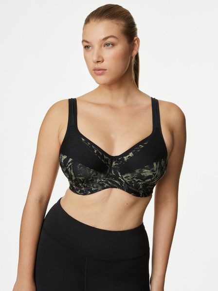 Marks & Spencer Sada dvou dámských sportovních podprsenek v černé a zelené barvě Marks & Spencer