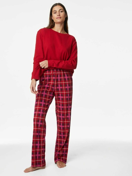 Marks & Spencer Pyžamová souprava s potiskem, z čisté bavlny Marks & Spencer červená