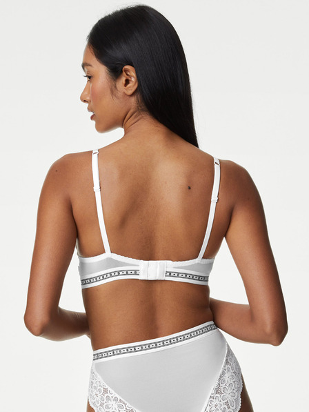 Marks & Spencer Bílá dámská push-up podprsenka s krajkou Marks & Spencer Cleo