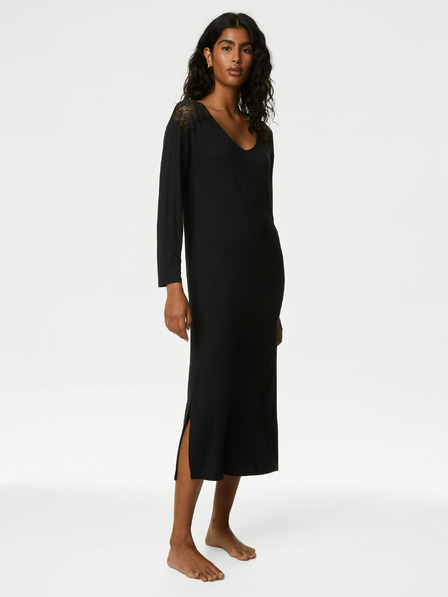 Marks & Spencer Noční košile Body Soft™ s krajkovými lemy Marks & Spencer černá