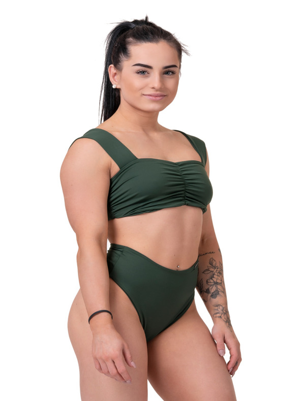 Nebbia Miami retro bikini - vrchní díl 553 S,dark green