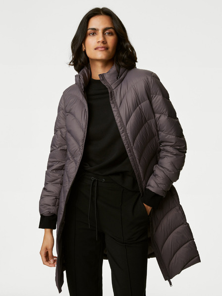 Marks & Spencer Šedý dámský prošívaný péřový kabát Stormwear™ Marks & Spencer