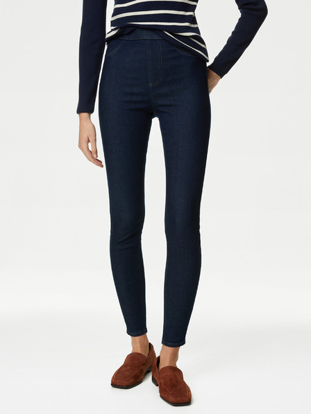Marks & Spencer Tmavě modré dámské jeggings s vysokým pasem Marks & Spencer