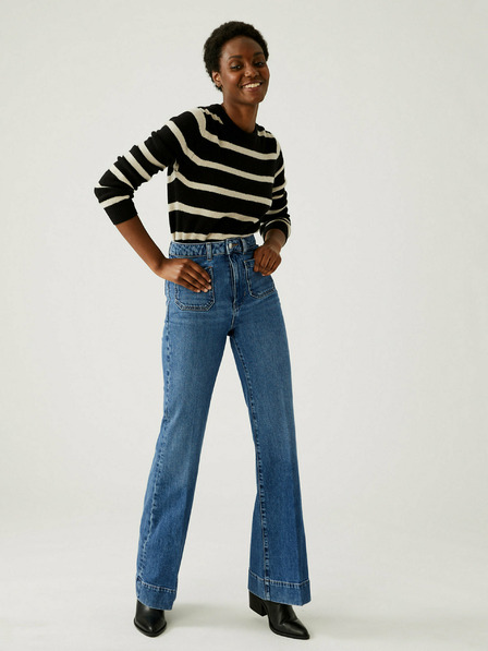 Marks & Spencer Modré dámské bootcut džíny s vysokým pasem Marks & Spencer