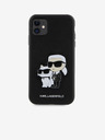 Karl Lagerfeld PU Saffiano Karl and Choupette NFT Zadní Kryt pro iPhone 11 Black Karl Lagerfeld