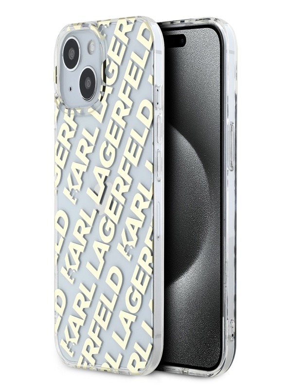 Karl Lagerfeld Karl Lagerfeld IML Electroplated Repeated Logo Zadní Kryt pro iPhone 15 Gold